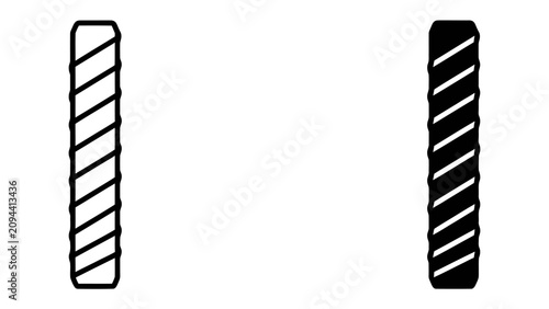 Obraz na plátně Contrasting Patterns: Two abstract vertical rectangular shapes display contrasting diagonal striped patterns, one with black stripes on white and the other with white stripes on black
