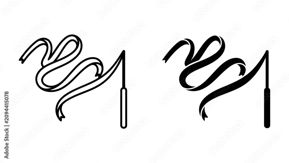 Fototapeta premium Rhythmic Gymnastics Ribbon Icon Set