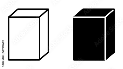 Konstfotografi Contrast of Cubes: A stark representation of contrast, with a solid white cube standing beside a solid black cube, symbolizing duality and opposition
