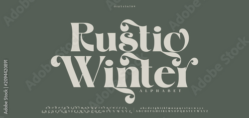 Konstfotografi Rustic Winter Beauty fashion Luxury font alphabet logo