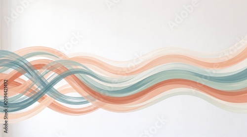 Flowing Abstract Bands with Chaotic Calm Wavy Lines Fluid Ombre Gradient Motion Effects Modern Art Design Element Background - Generative AI