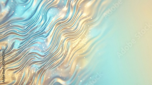 Holographic foil texture background with shimmering iridescent pattern creating a luxury abstract design element with 3D glassmorphism wave and metallic reflection