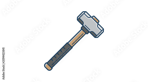 Sledgehammer Flat Vector Illustration