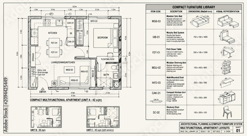 Canvastavla Architectural floor plan and furniture library for compact apartment layouts