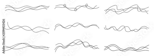 Foto Long squiggly set with wavy squiggle pattern for line curve cable
