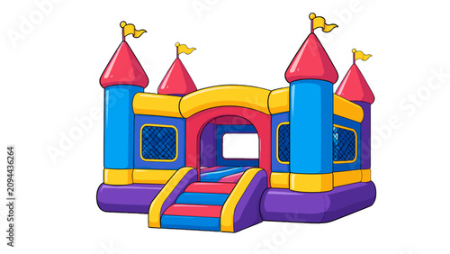 Foto Colorful inflatable bounce house castle vector illustration