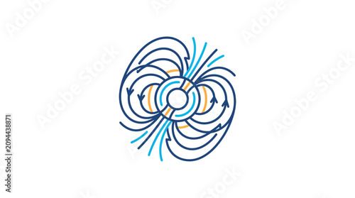 Billede på lærred Magnetic Field Torus Vector Illustration