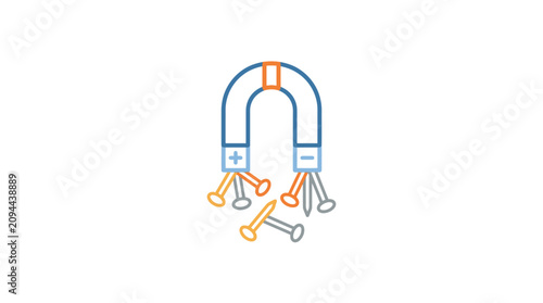 Foto Magnet Attracting Nails Vector Icon