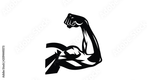Konstfotografi Strong Arm Flexing Muscular Bicep Illustration for Fitness and Power Representation