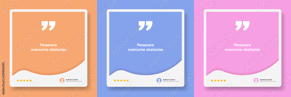 Obraz premium 3D bubble testimonial banner, quote, infographic. Social media post template designs for quotes. Empty speech bubbles, quote bubbles and text box. Vector Illustration EPS10.