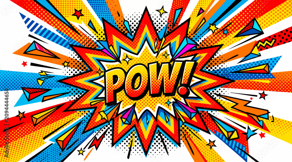 Fototapeta premium Vibrant comic book explosion effect graphic.