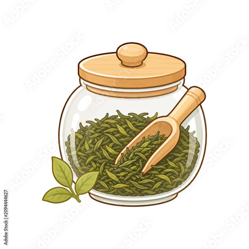 Glass Jar of Loose Leaf Tea