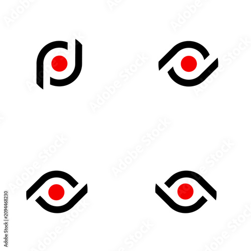 Modern Eye Target Vision Logo Symbol Design Collection with Red Dot
