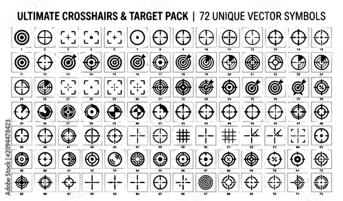Bild auf Leinwand Crosshair and Target Reticle Icons Set