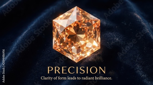Radiant Orange Gemstone With Precise Geometric Facets