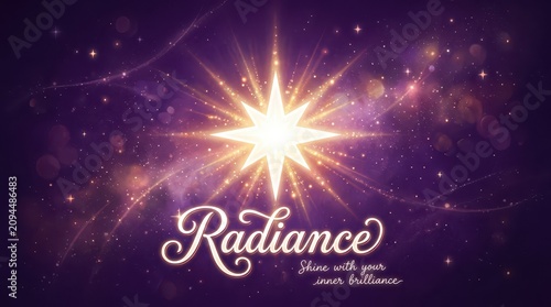 Radiant Starburst Shining Brightly in Deep Amethyst Purple Cosmos