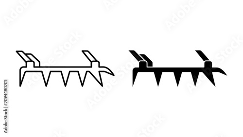 Obraz na plátně Spike Shoe Icon Set: A set of simple line art and silhouette icons depicting spike shoes, often used for traction on ice or sports