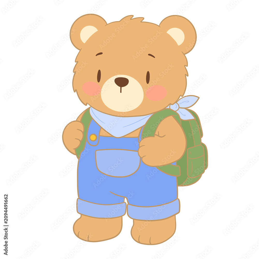 Obraz premium The Bear with backpack - Back To School 05