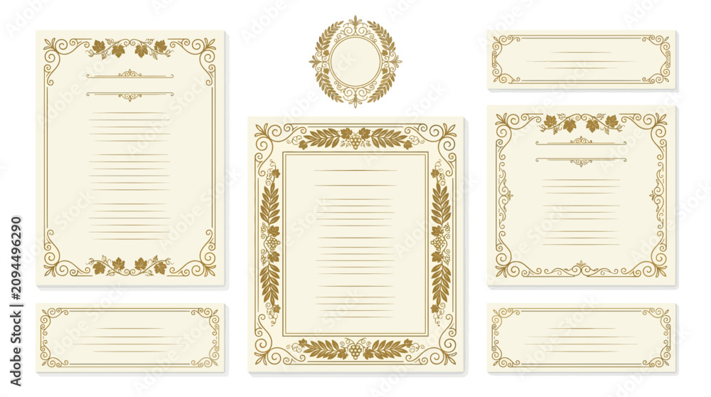 Fototapeta premium Ornate Vintage Borders and Frames Collection - Decorative Design Elements