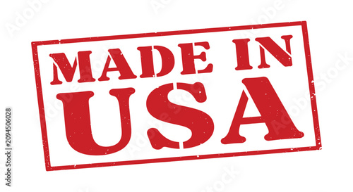 Fotografía Rectangular stamp displaying the phrase made in usa in bold red lettering