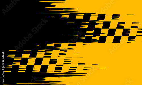 Фотография Racing background, sports race banner with dynamic grunge checkered shape ideal