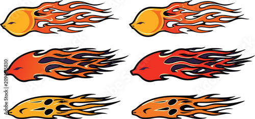 Racing Car Tribal Flame Sticker Collection Bold Black Silhouette Graphics