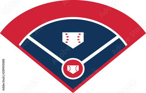 Clean Baseball Diamond Line Icon with Bases and Home Plate Design