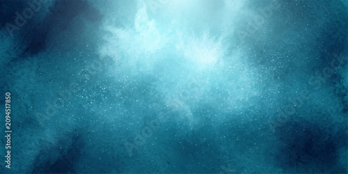 Abstract Blue Water Surface Background with Flowing Smoke Texture, Dark Stormy Sky Reflection, Soft Light and Misty Ocean Motion Design for Modern Backdrop