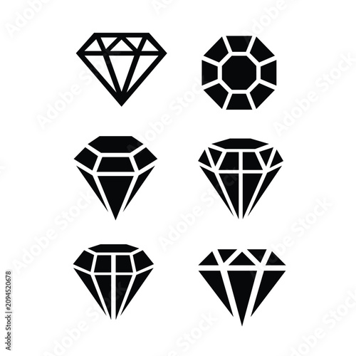 Photos Diamond Symbol Icon Vector Set Art Illustration Isolated