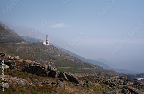 Cabo Silleiro lighthouse in Baiona, Galicia, Spain