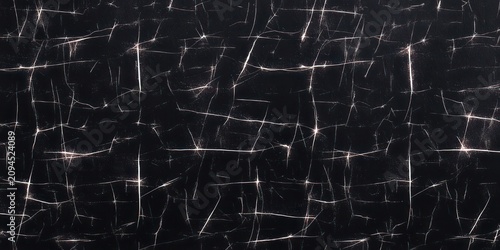 Dark abstract texture of glowing fractured lines and tiny sparkles on a black background conveying a cold, mysterious mood