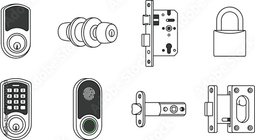 Canvastavla Lock and Security Mechanism Collection Featuring Deadbolt, Doorknob, Mortise, Pa
