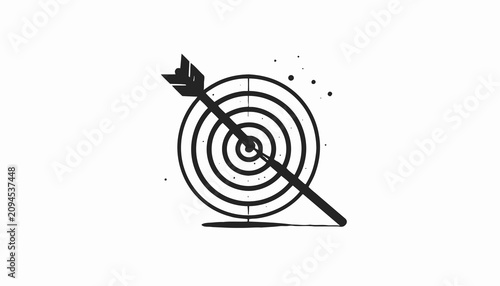Schilderij op canvas Bullseye Target with Arrow Hit.