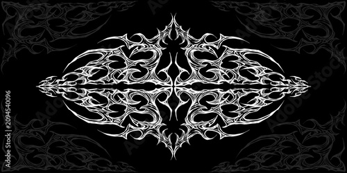 Foto Trendy cyber sigilism graphic for streetwear clothing print