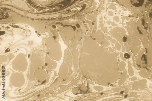 Old Paper Ebru Abstract Fluid Art Background Featuring Earthy Tones and Organic Patterns in a Swirled Design Ideal for Textures, Backdrops, or Artistic Projects
