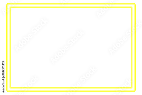Cuadro en lienzo Minimalist Yellow 3D Pipe Rectangular Frame Tubular Geometric Line Border Isolat