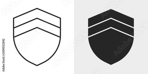 Military Shield Icon represents defense, protection, security, and armed forces.