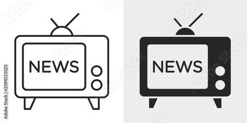 Cuadro en lienzo TV Broadcast Icon represents television news, broadcasting, and media production