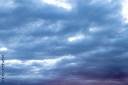 Heavy Cloud Cover with Radiant Evening Light