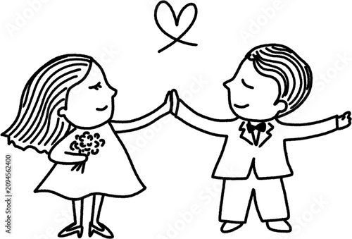 웨딩 셀프청첩장 일러스트 핸드드로잉 손그림 wedding day