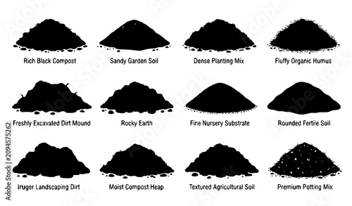 Foto Soil Heap Vector Mega Pack Featuring Compost Sandy Rocky Fertile And Potting Mix