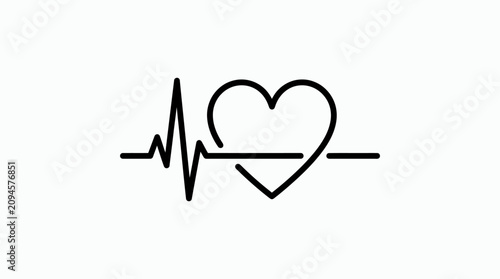 Photos Heart Rate Pulse Line Icon Symbol.