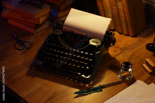 Vintage typewriter with ink...