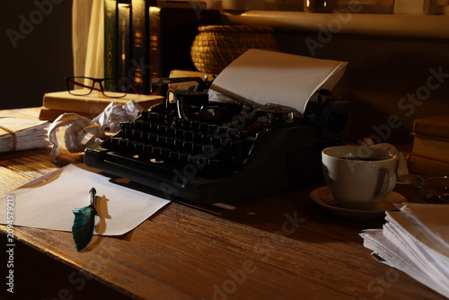Authors workplace with vint...