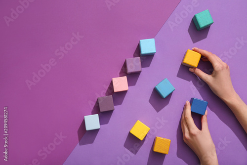 Female hands with colorful ...