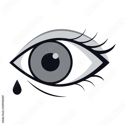 Fotografía Crying eye with single tear drop falling down sadness emotion