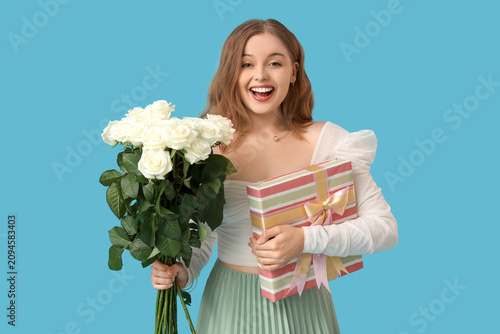 Beautiful young woman with ...