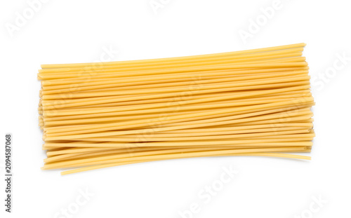 Raw spaghetti pasta isolate...