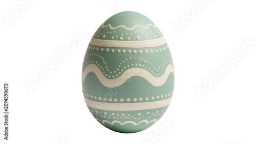 Foto Isolated decorative Easter egg with painted waves and dots, traditional spring h