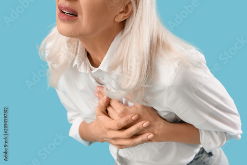 Mature woman suffering from...